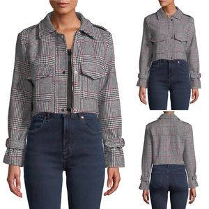 NWT Few Moda Cropped Houndstooth Check Jacket